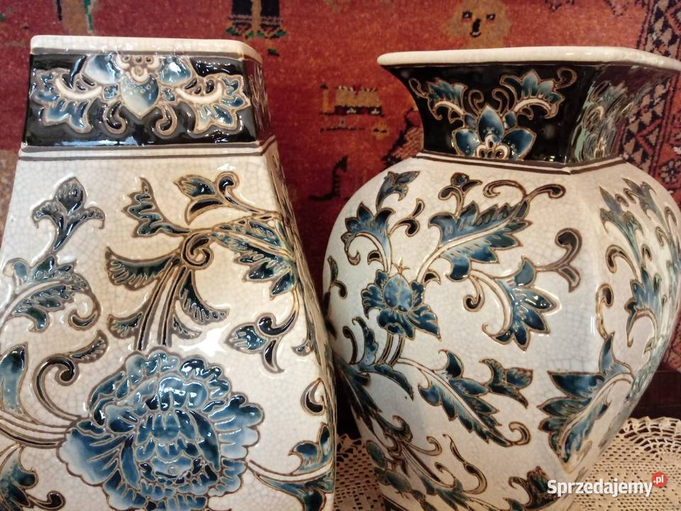 2 wazony porcelanowe ręcznie malowane 31 2 Piotrówek