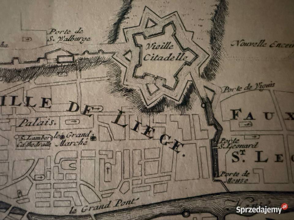 Antyczna Mapa Rycina XVII Wiek Lige Belgia 1 Czerwionka-Leszczyny