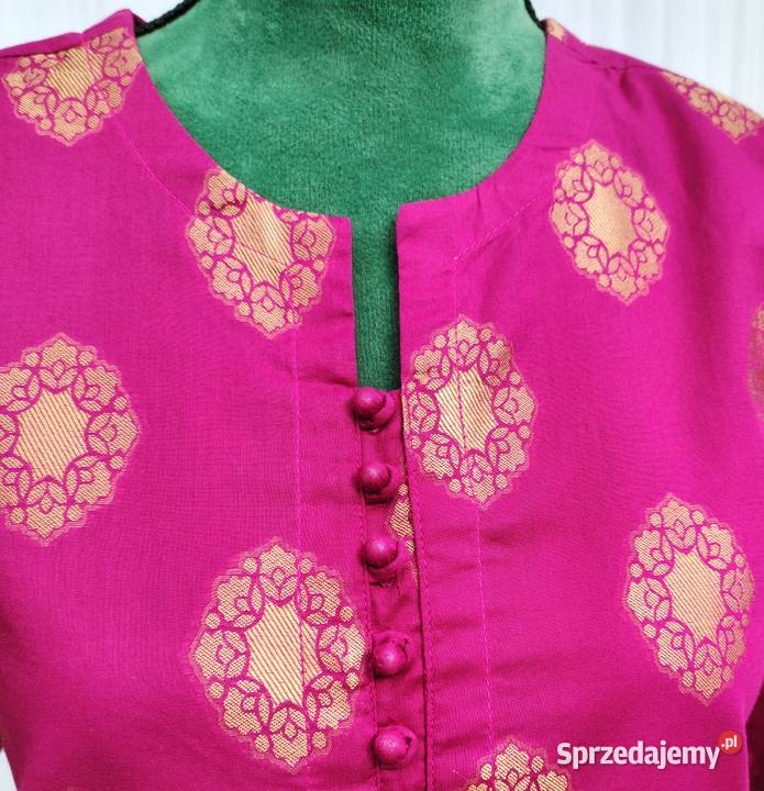 Tunika różowa złota S 36 orientalna indyjska Rozmiar 36(S) Bluzki i koszule