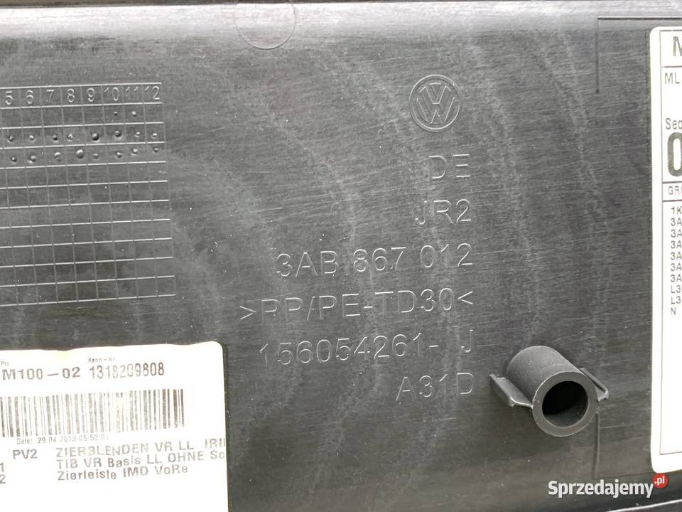 BOCZEK DRZWI PRAWY PRZÓD VW PASSAT B7 Kombi 1015