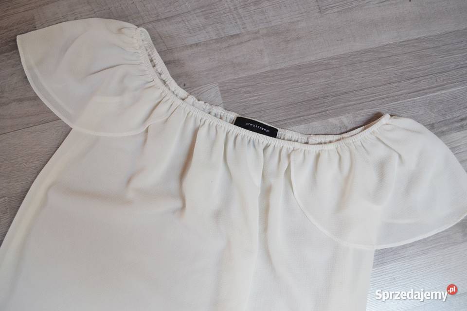 Atmosphere kremowa bluzka hiszpanka koszulka S Toruń