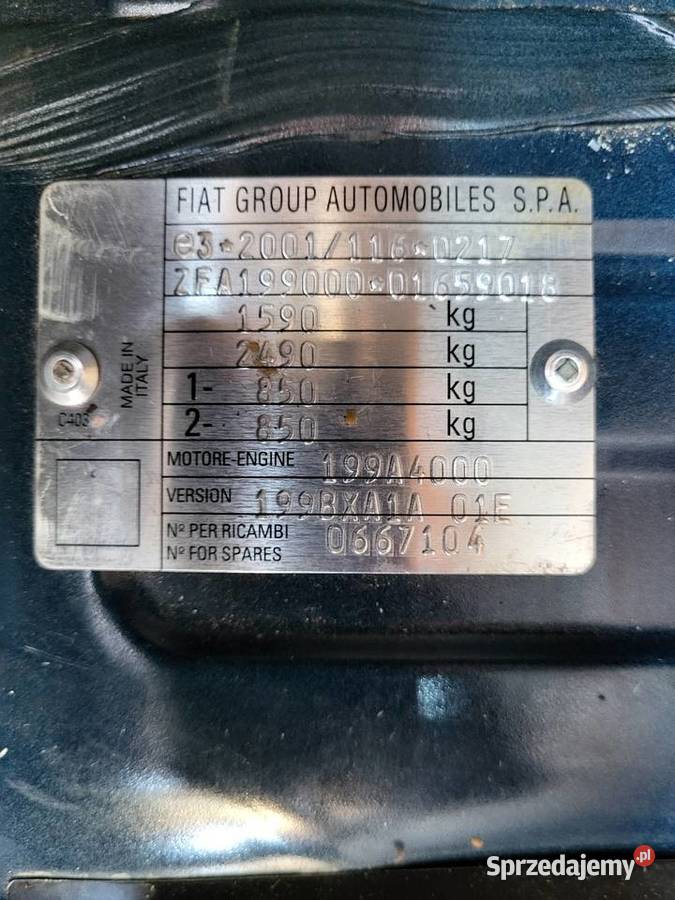 Fiat Punto 12 Benzyna Klima 170 Zadbany Łososina Dolna