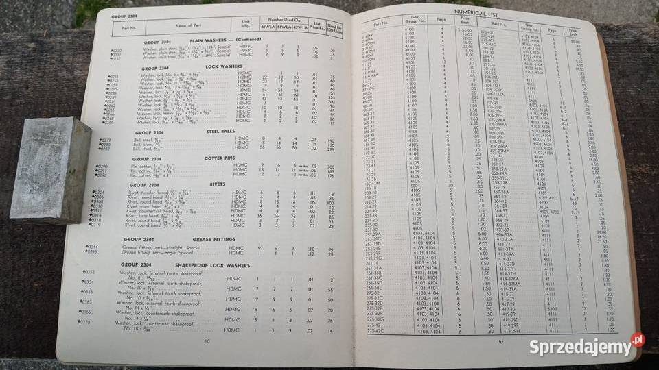 HArley Davidson WLA Katalog czesci