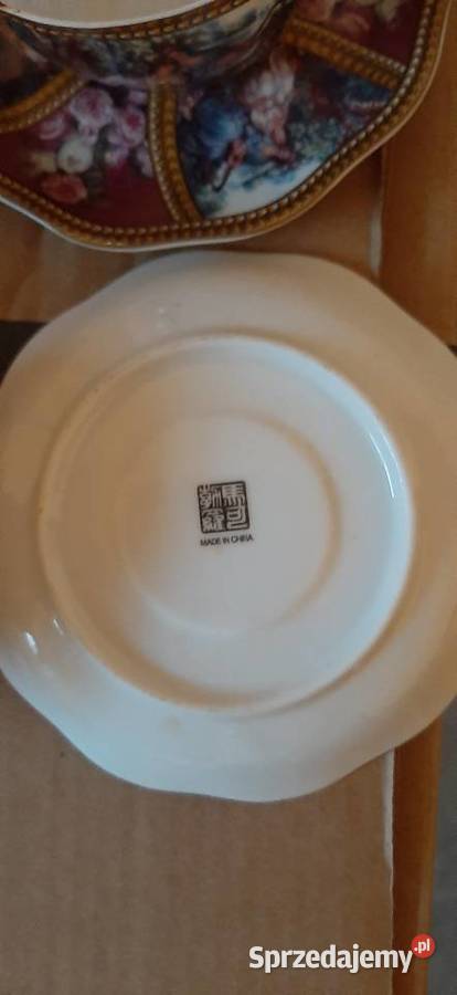 Komplet porcelanapodstawki i kubeczki Wrocław sprzedam