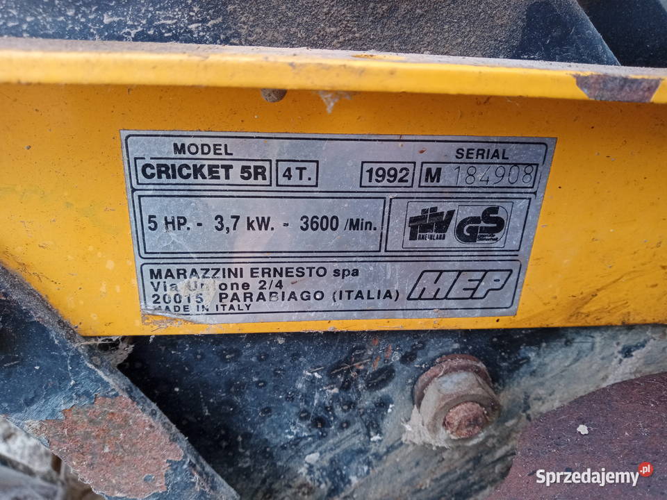 Glebogryzarka włoska MAP Cricket 5R silnik