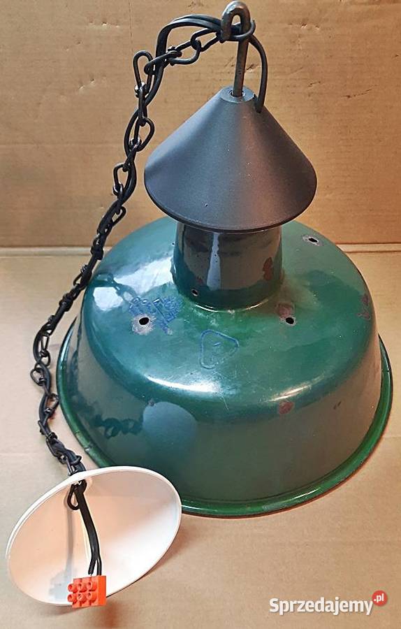 Lampa industrialna wisząca emaliowany klosz E 27