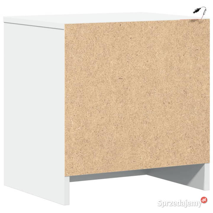 Szafki nocne z LED 2 białe materiał Nocne Meble
