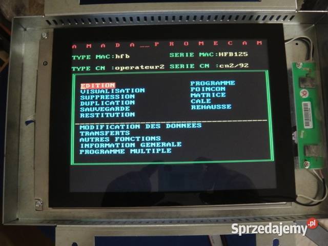 Monitor sterowania AMADA HFBO APX ITS2 ITPS2 Warszawa