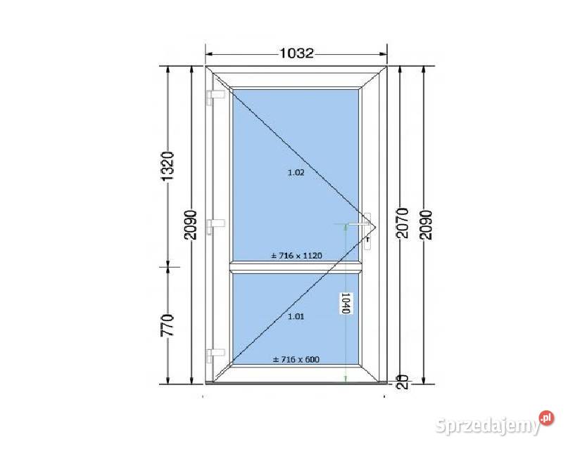 Drzwi PCV 1032 x 2090 Białe 100x210 ręki Wrocław