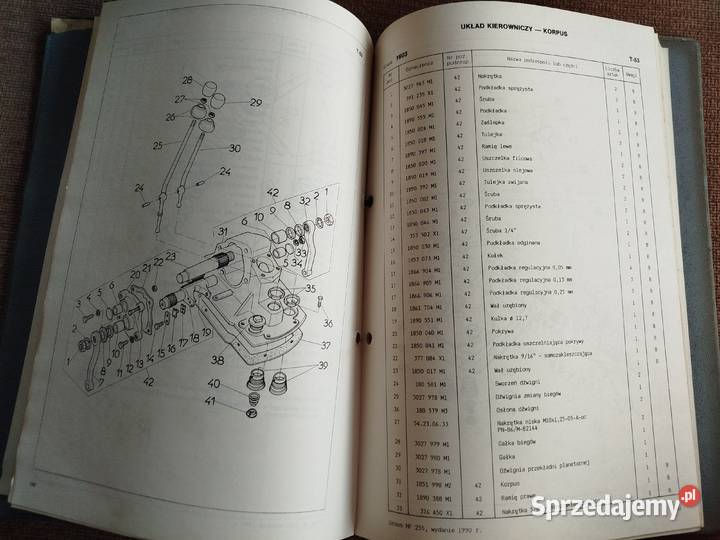 Katalog części zamiennych MF 255 oryginalny Lublin