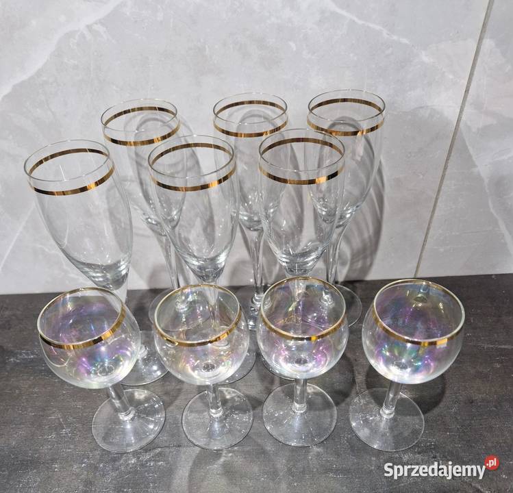 Kieliszki do szampana i koniaku PRL Porcelana i szkło Świdnica