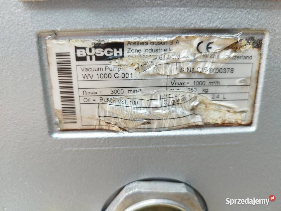 Pompa Próżniowa Busch WV 1000 C 001 2015r Wieliczka