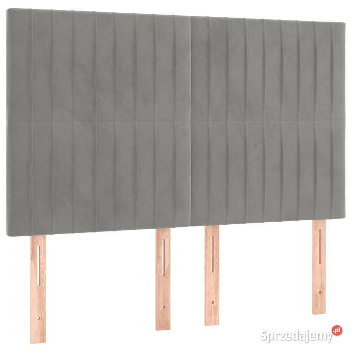 Zagłówki do łóżka 4 jasnoszare 72x5x7888 aksamit Warszawa