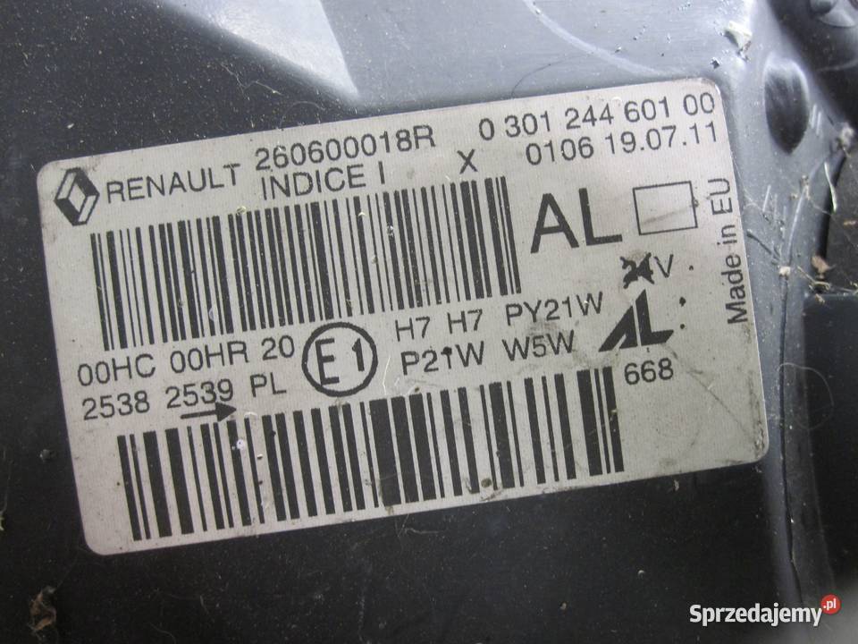 RENAULT MEGANE III 11r lampa lewa przód ANGLIK Lampy przednie świętokrzyskie Kielce