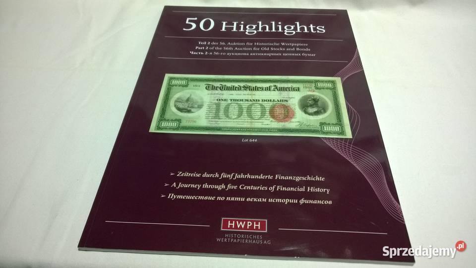 katalog aukcyjny papierów wartościowych 5056 Warszawa sprzedam
