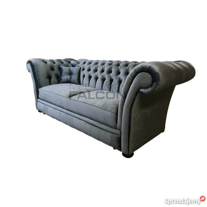 Pikowana sofa Chesterfield Exeter Soft fspania czerwony Kraków