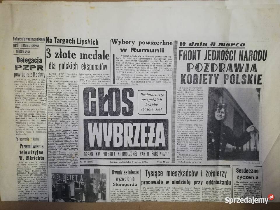 PRL Głos Wybrzeża z 1965 roku 157 sztuk stare pomorskie Gdańsk
