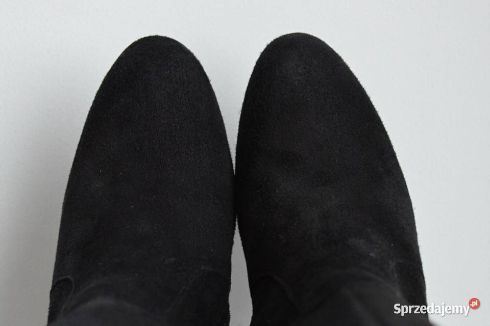 Zamszowe kozaki Minelli prawie kolano na szpilce