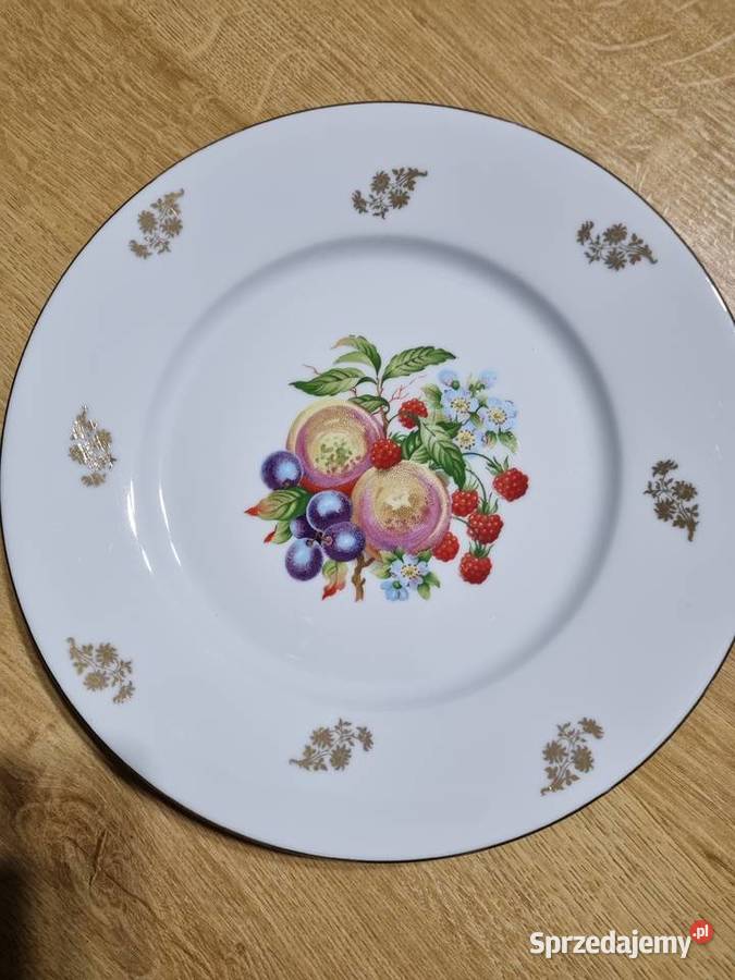 Talerz Patera Do Ciasta Owoce Porcelana Limoges Wola Podłężna