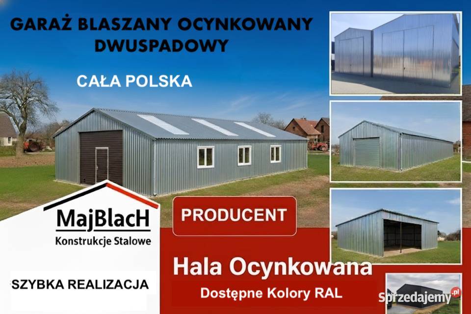 Ocynkowany Garaż Blaszany Dwuspadowy OCYNK Wiata pomorskie Starogard Gdański