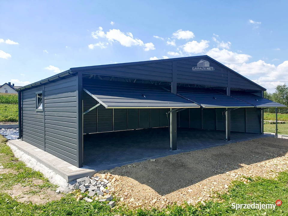 GARAŻ BLASZANY 9m x 6m DWUSPAD 3X BRAMA OKNO Łapanów sprzedam