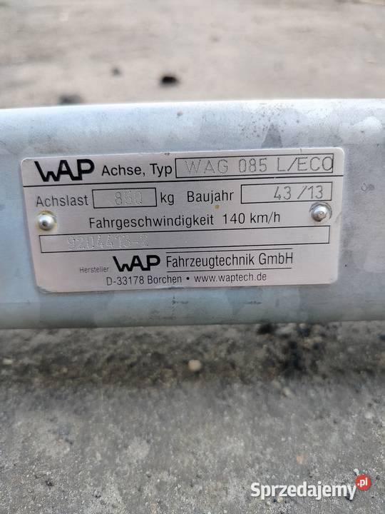 Sprzedam os do przyczepki samochodowej z kołami Wieczyn