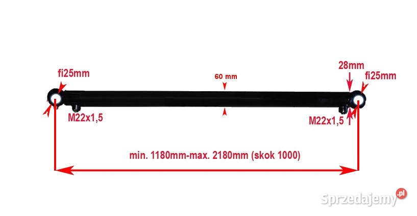 Siłownik Hydrauliczny 50x28X1000 Rozrzutnik Maszyny rolnicze sprzedam