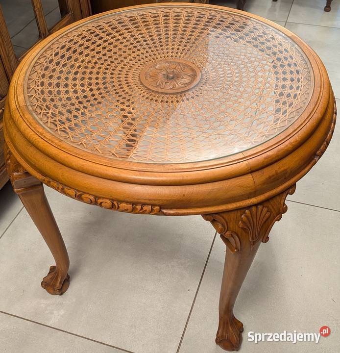 ładny dębowy okrągły stolik na lwich Dąbrowa Górnicza
