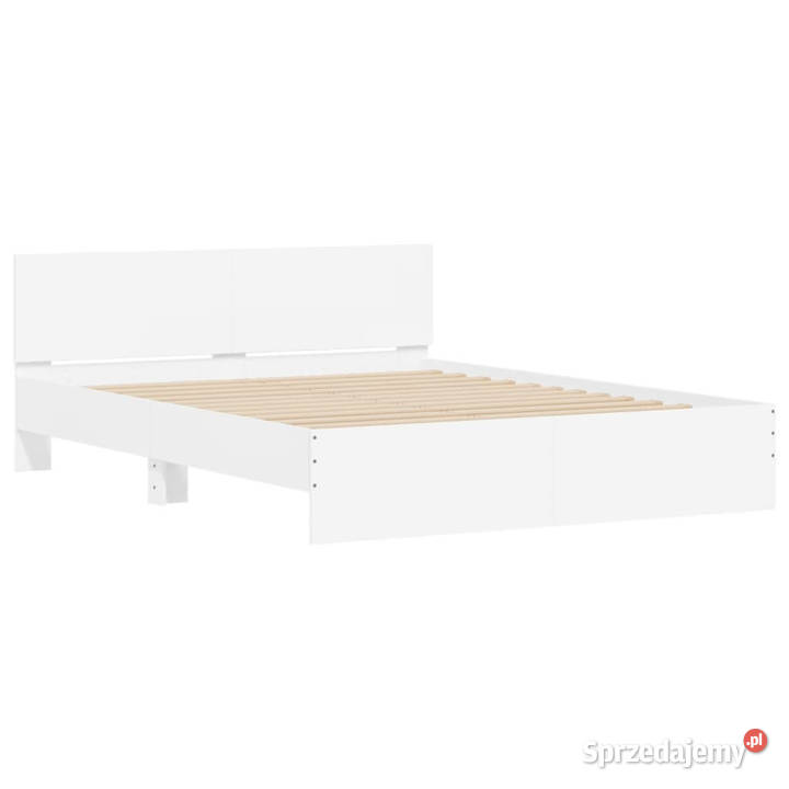 Rama łóżka z wezgłowiem biała 140x190 WM3207497