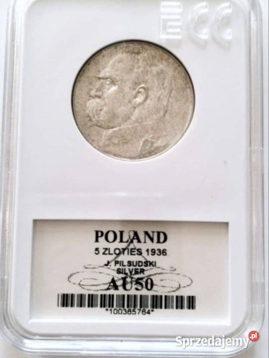 Moneta 5 zl Józef Piłsudski 1936 AU50 Puławy