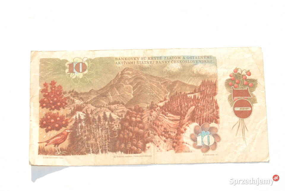 Stary banknot 10 koron Czechosłowacja 1986 antyk Cieszyn