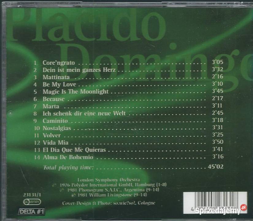 CD Placido Domingo Magic Is The Moonlight 2000