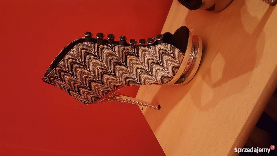 Szpilki biało czarne szpilka i platforma biały Gniezno