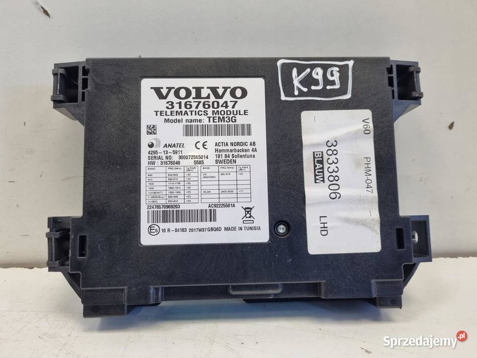 Volvo V60 I S60 II XC60 I MODUŁ STEROWNIK lubelskie Chełm sprzedam