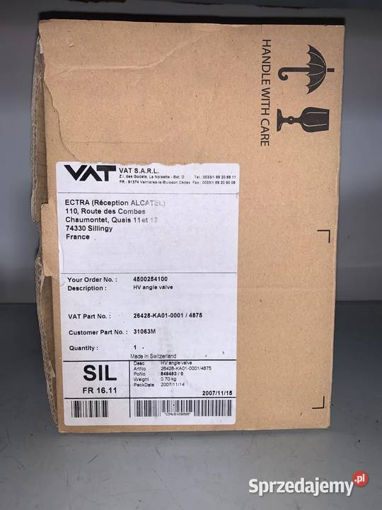VAT HV Angle Valve 26428KE010014875 Warszawa