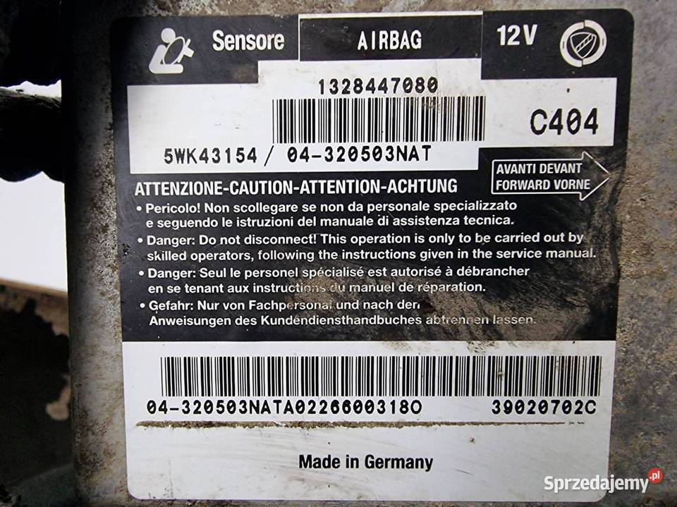 SENSOR AIRBAG PEUGEOT BOXER II 1328447080 Lipno