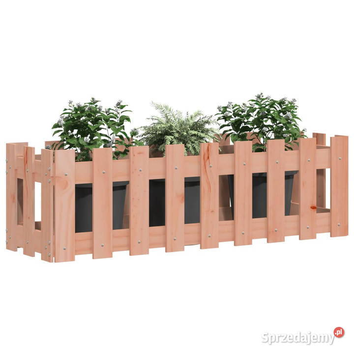 Rabata ogrodowa z płotkiem 100x30x30 lite drewno Warszawa
