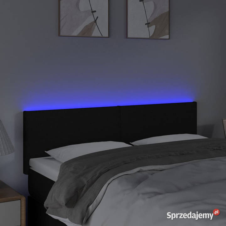 Zagłówek do łóżka z LED czarny 144x5x7888 Warszawa