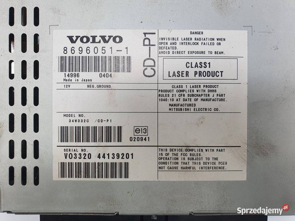 ZMIENIARKA CD VOLVO S40 86960511 osobowe kujawsko-pomorskie Lipno