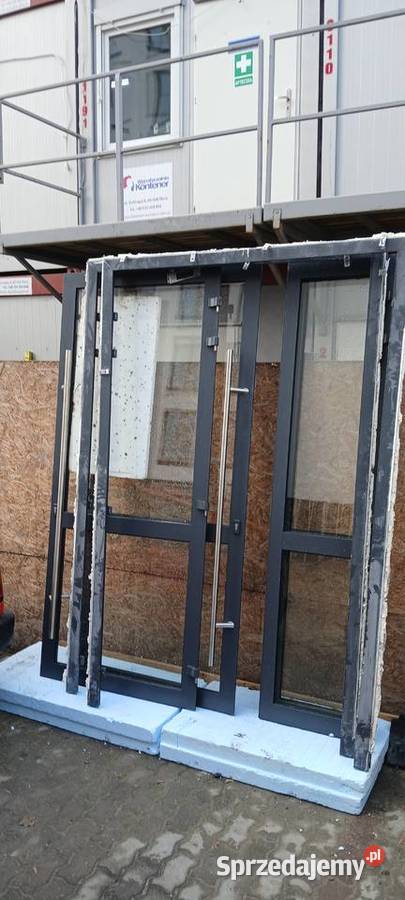 Drzwi aluminiowe dwuskrzydłowe 160x230 kpl nowe mazowieckie