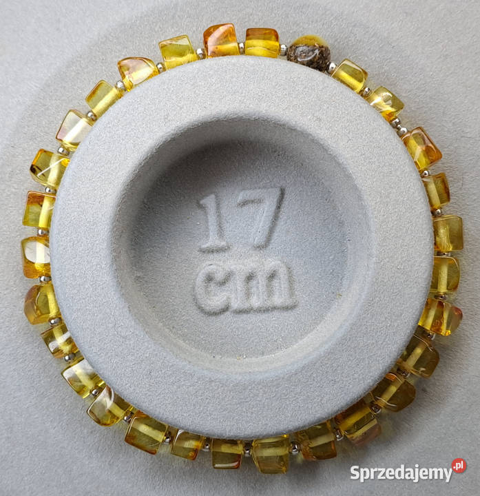 Komplet korale i bransoletka z bursztynu kostka Warszawa