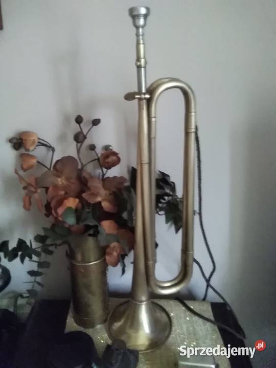 Stara mosiężna trąbka sygnałowa z lat 30 tych