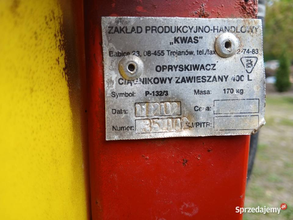 Opryskiwacz 400l Rejowiec sprzedam