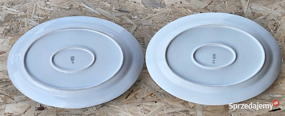 Kolekcjonerskie duże półmiski owalne porcelanowe lubelskie Paskudy