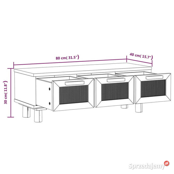 Stolik kawowy czarny 80x40x30 WM345619 mazowieckie Warszawa sprzedam
