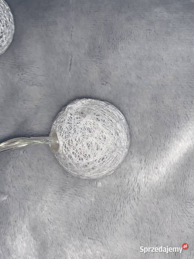 Cotton balls kule świecące srebrne szare białe Jasło
