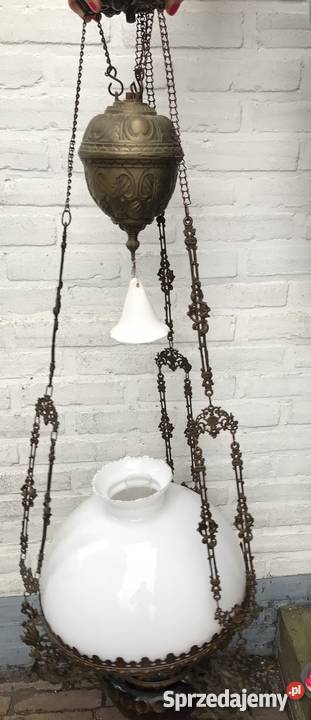 Przepiekny żyrandol lampa naftowa porcelanowy Antyki sprzedam
