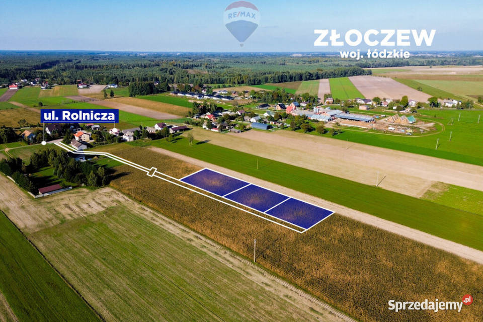 Kompleks trzech działek budowlanych budowlana łódzkie Złoczew