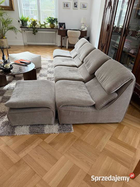 Modułowa sofa vintage w jasnym odcieniu beżu Wrocław