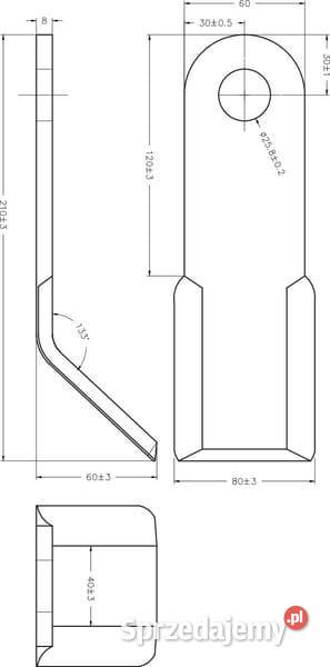 Nóż bijaka 60x8x210 25 mmADDESVO 486043 małopolskie Kamionna